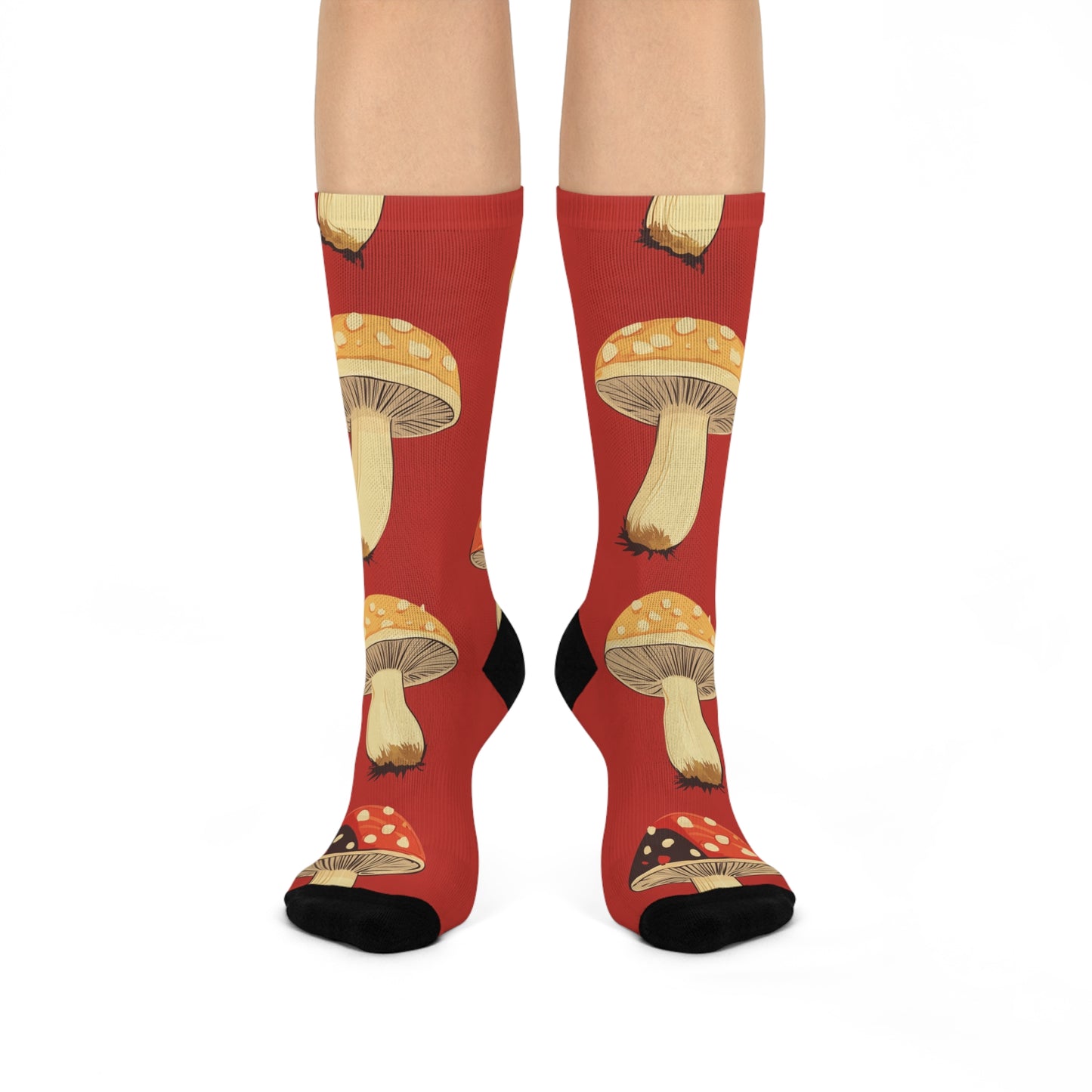 Mushroom Cushioned Crew Socks | Red 003