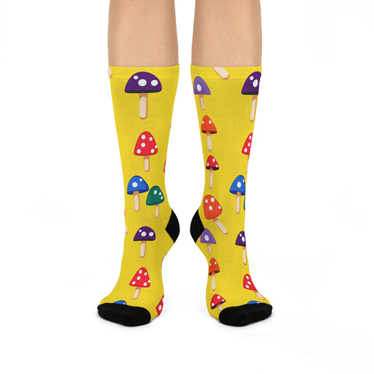 Mushroom Popsicle Socks | Yellow 013