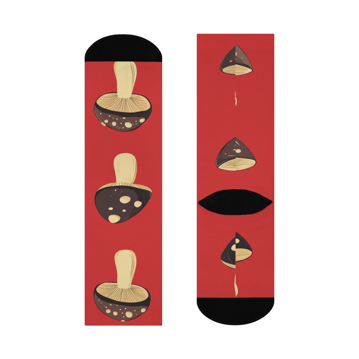 Mushroom Cushioned Crew Socks | Red 004