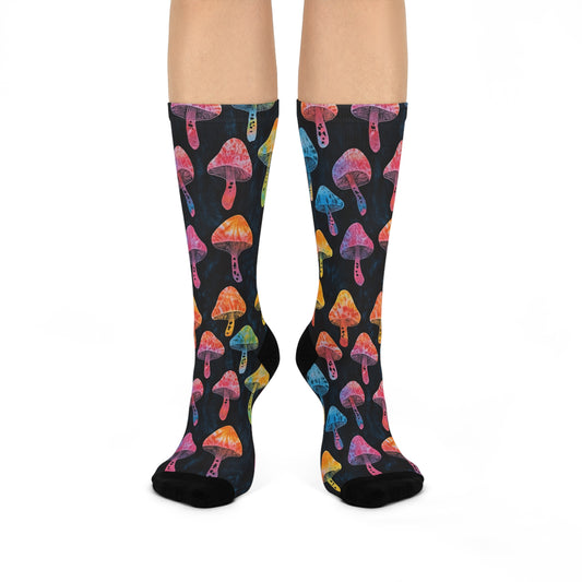 Mushroom Cushioned Crew Socks | Psychedelic 017