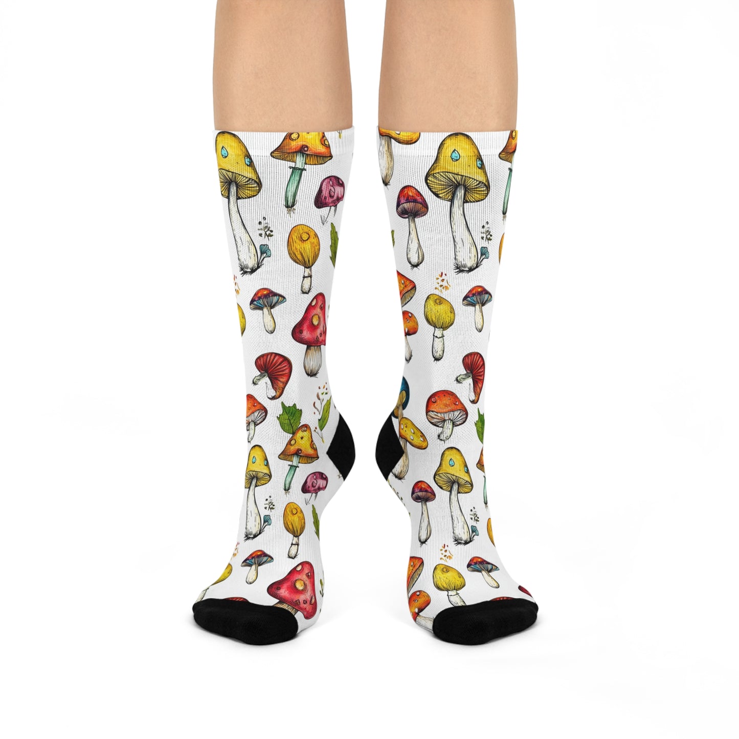 Mushroom Cushioned Crew Socks | White 012