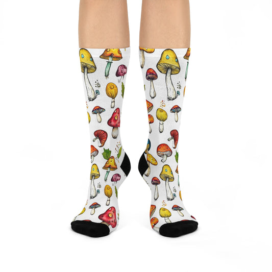 Mushroom Cushioned Crew Socks | White 012