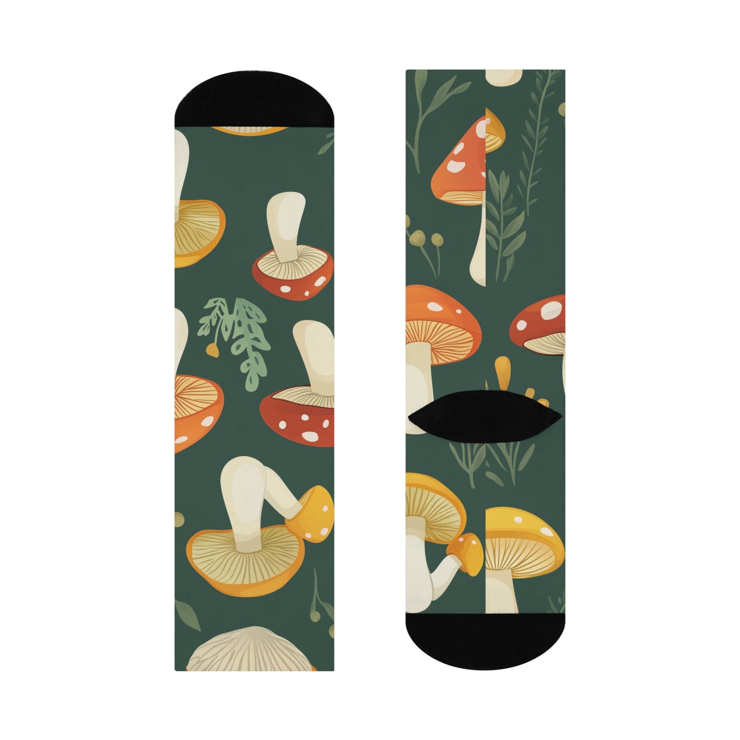 Mushroom Cushioned Crew Socks | Green 009