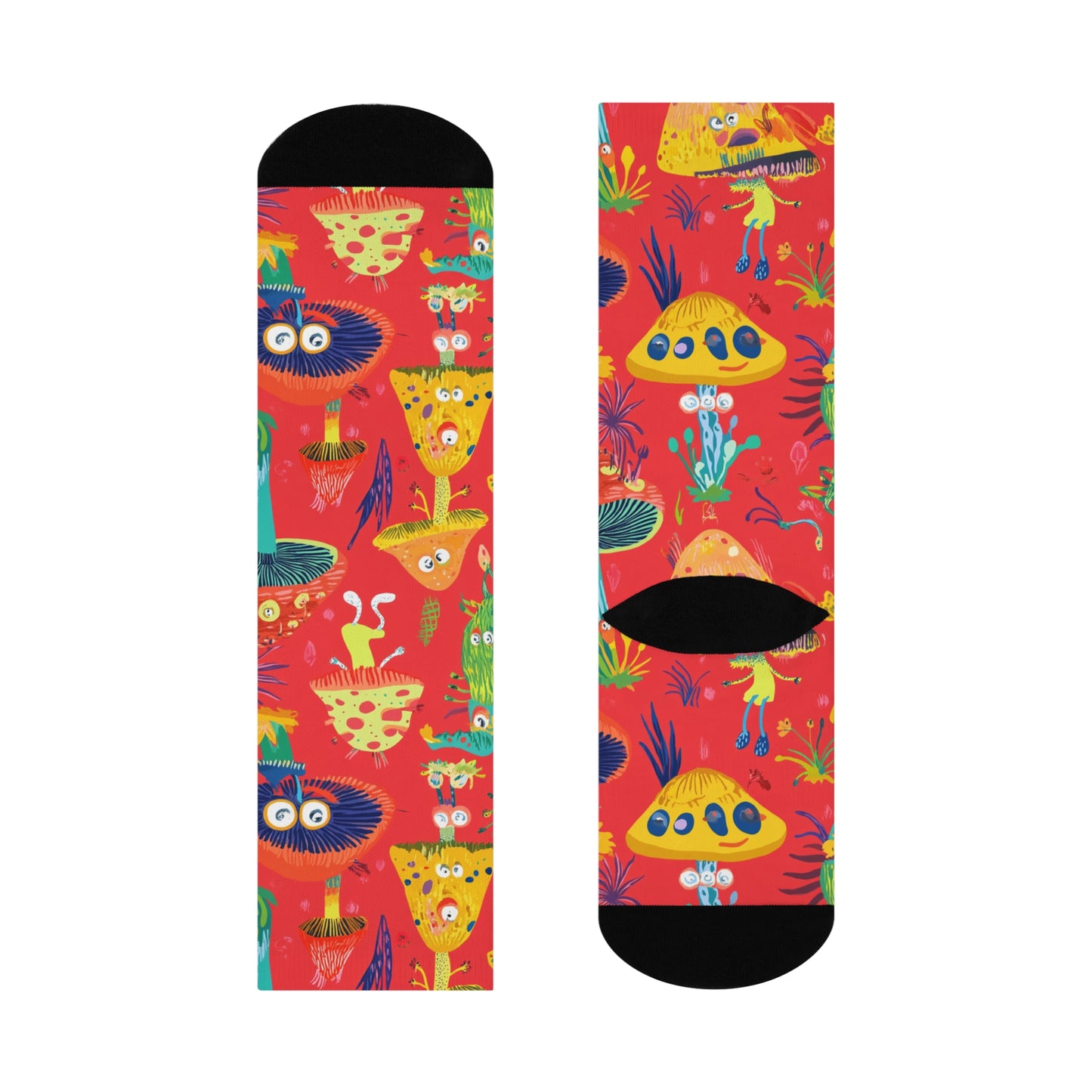 Mushroom Cushioned Crew Socks | Red 012