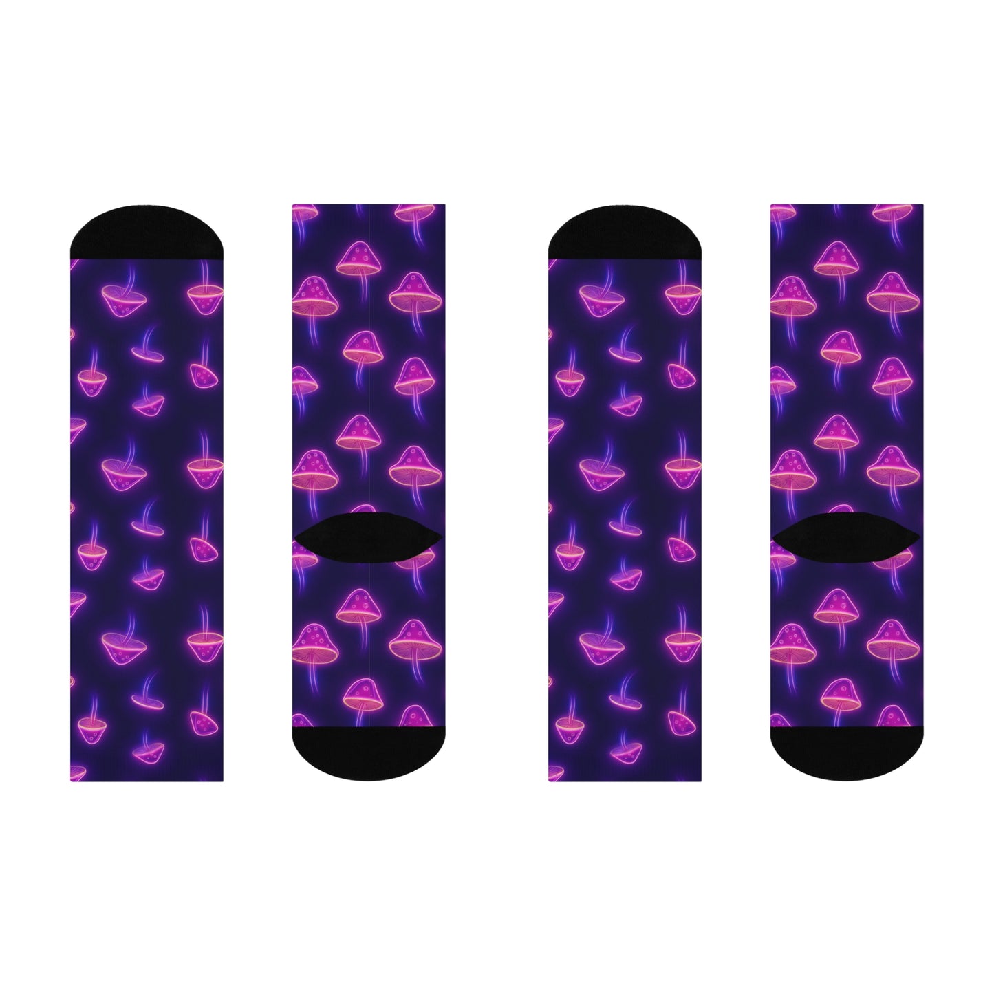 Mushroom Cushioned Crew Socks | Purple 012 | Neon