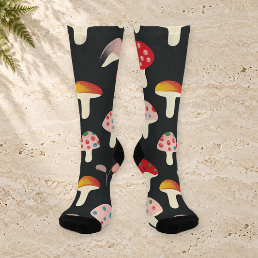 Midnight Candy Mushroom Crew Socks