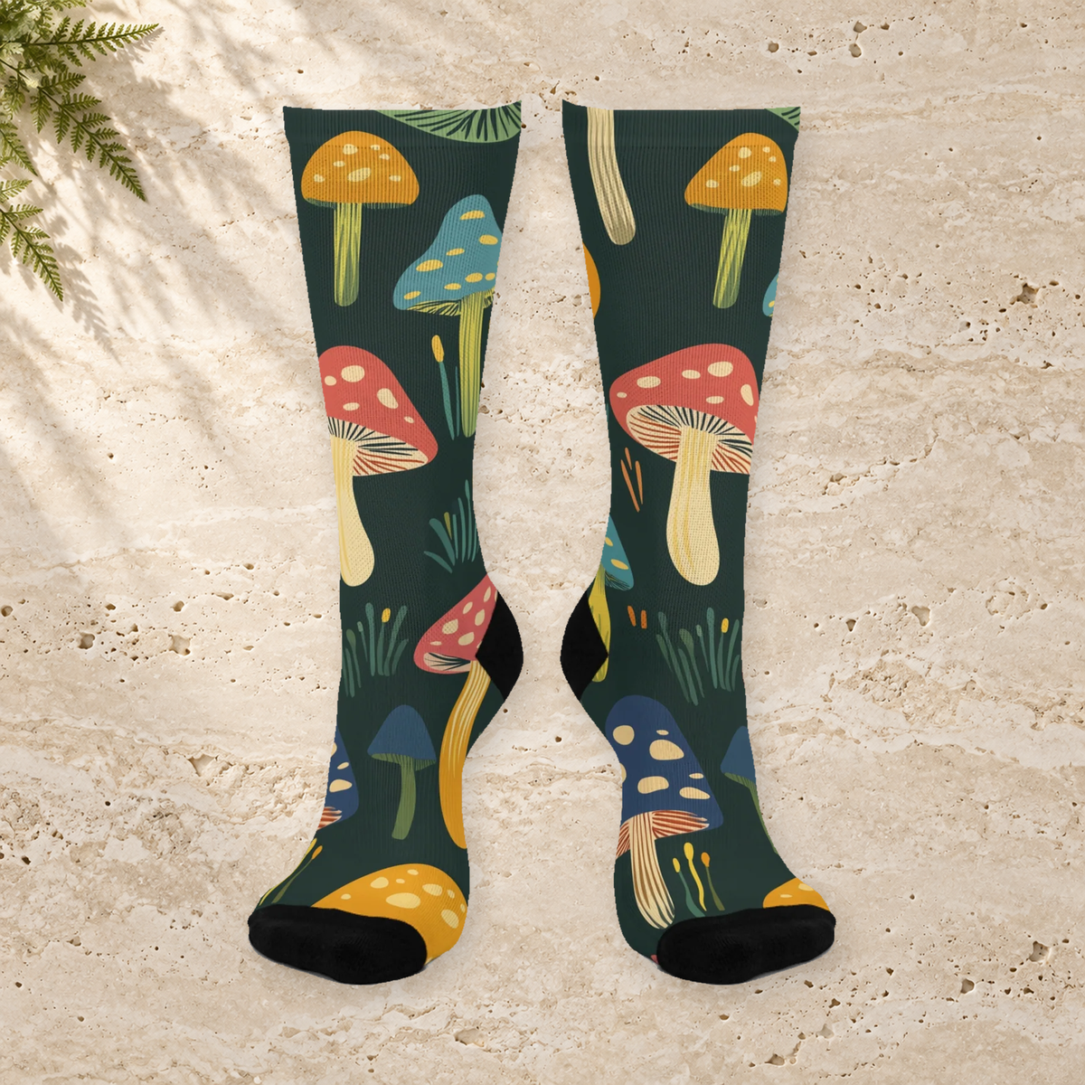 Evergreen Mushroom Meadow Crew Socks