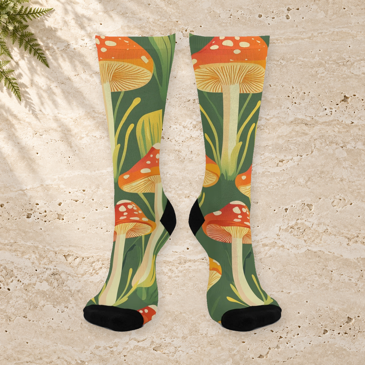 Tall Forest Mushroom Crew Socks