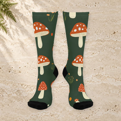 Forest Toadstool Meadow Crew Socks