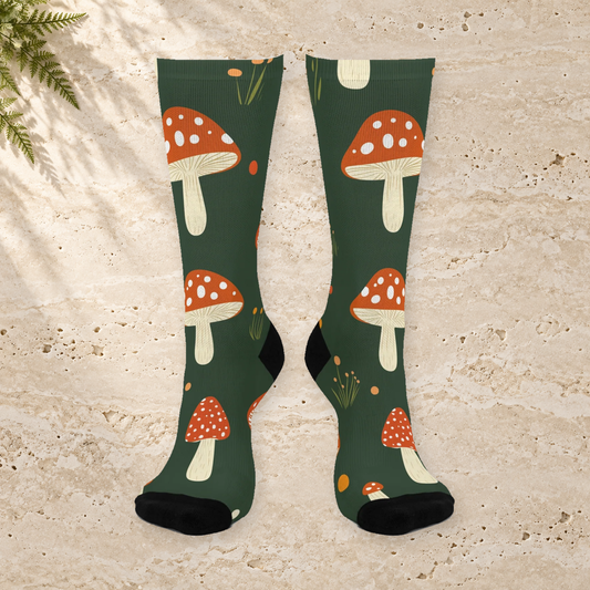 Forest Toadstool Meadow Crew Socks