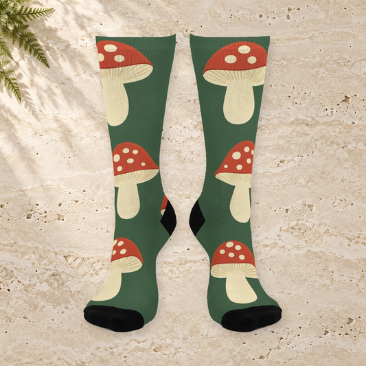 Classic Forest Mushroom Crew Socks