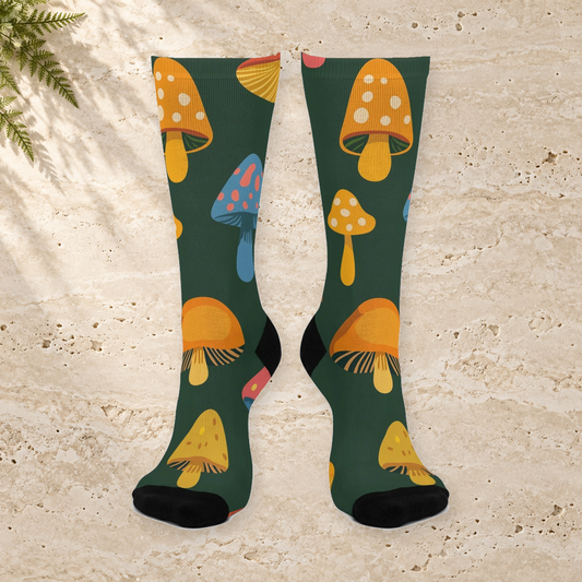 Forest Rainbow Mushroom Crew Socks