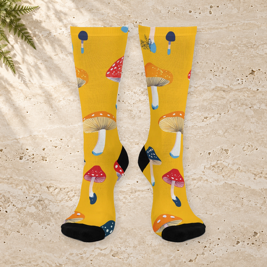 Marigold Mushroom Mix Crew Socks