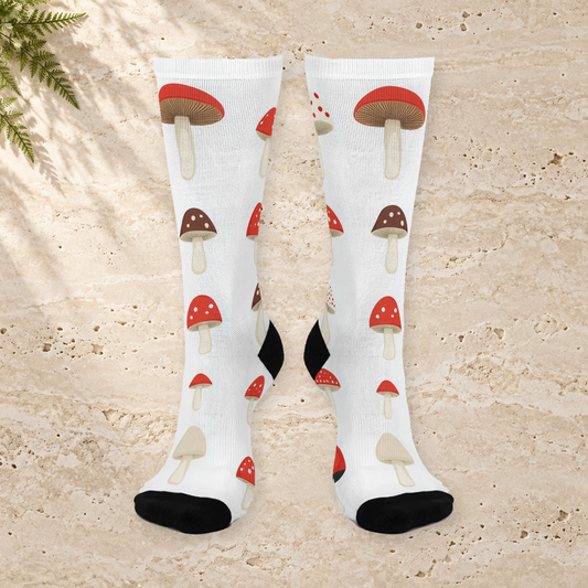 White Mixed Toadstool Crew Socks