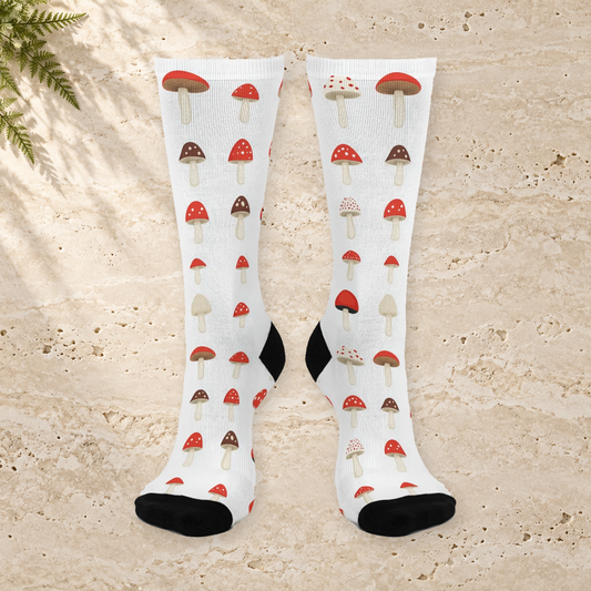 White Mini Red Cap Crew Socks