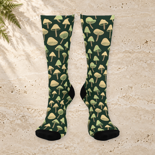 Forest Cream Cap Crew Socks