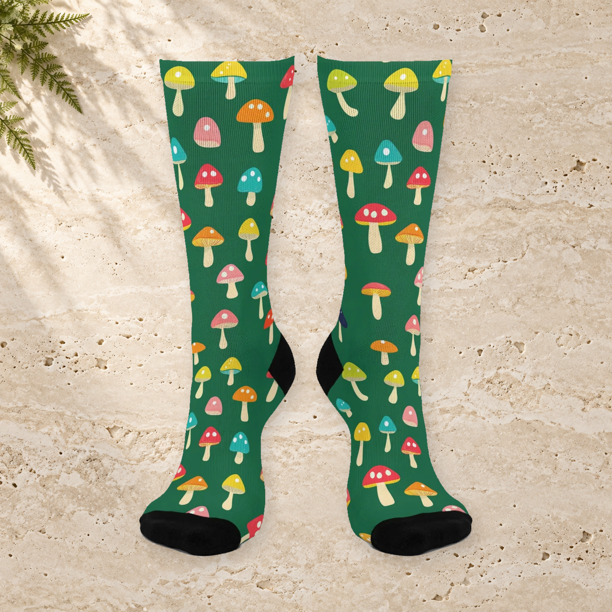 Emerald Mini Mushroom Crew Socks