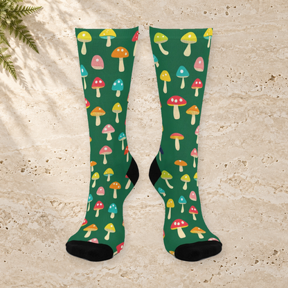 Emerald Mini Mushroom Crew Socks
