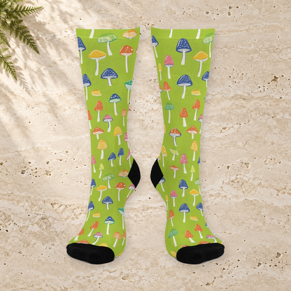 Lime Rainbow Cap Crew Socks