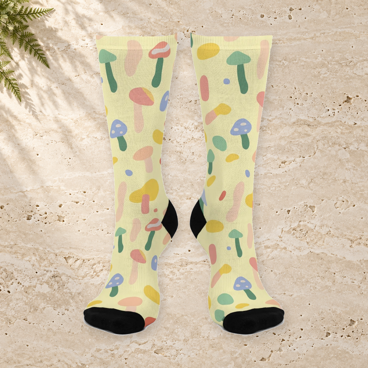 Buttercup Abstract Mushroom Crew Socks