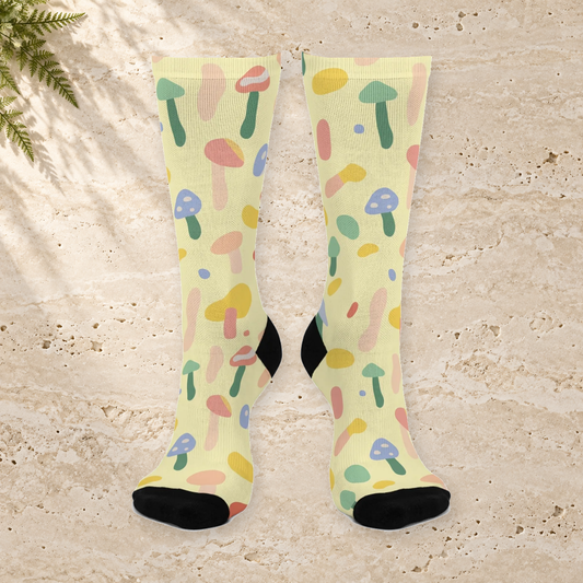 Buttercup Abstract Mushroom Crew Socks