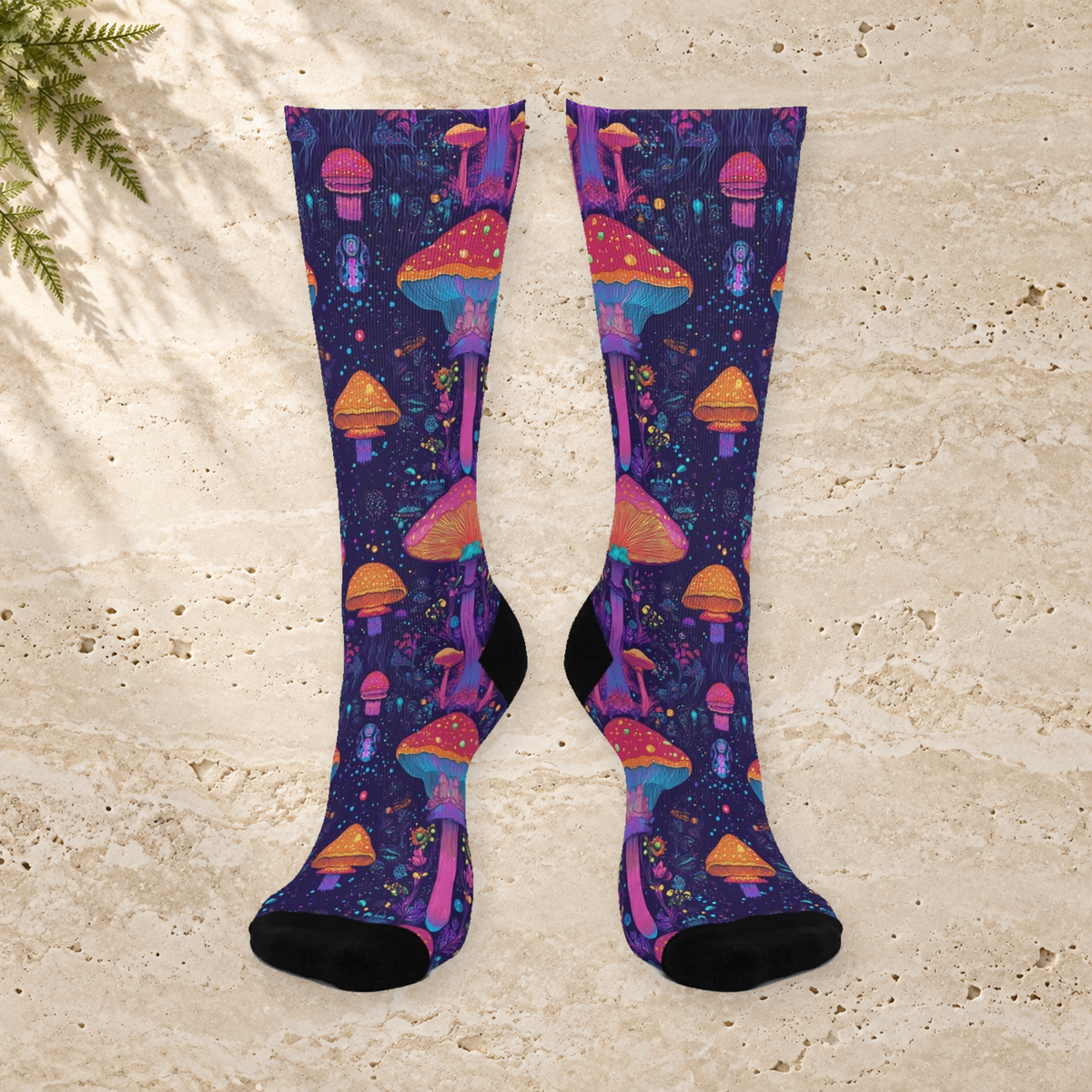 Twilight Mushroom Garden Crew Socks