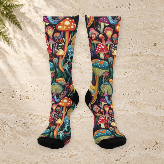 Flowing Mushroom Garden Crew Socks