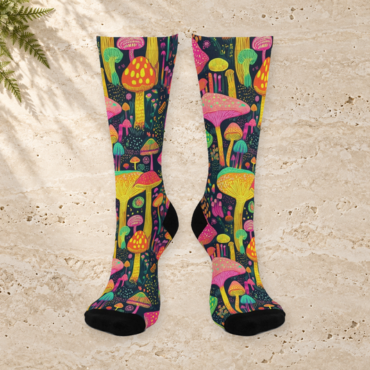 Technicolor Mushroom Grove Crew Socks