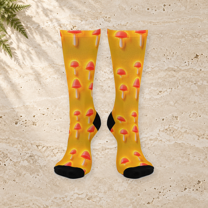 Citrus Neon Mushroom Crew Socks