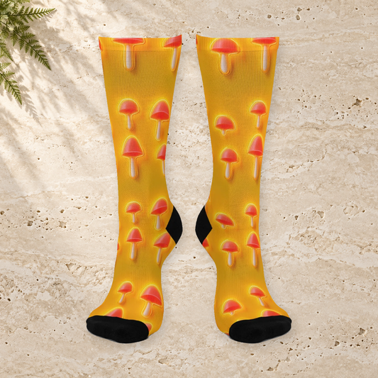 Citrus Neon Mushroom Crew Socks