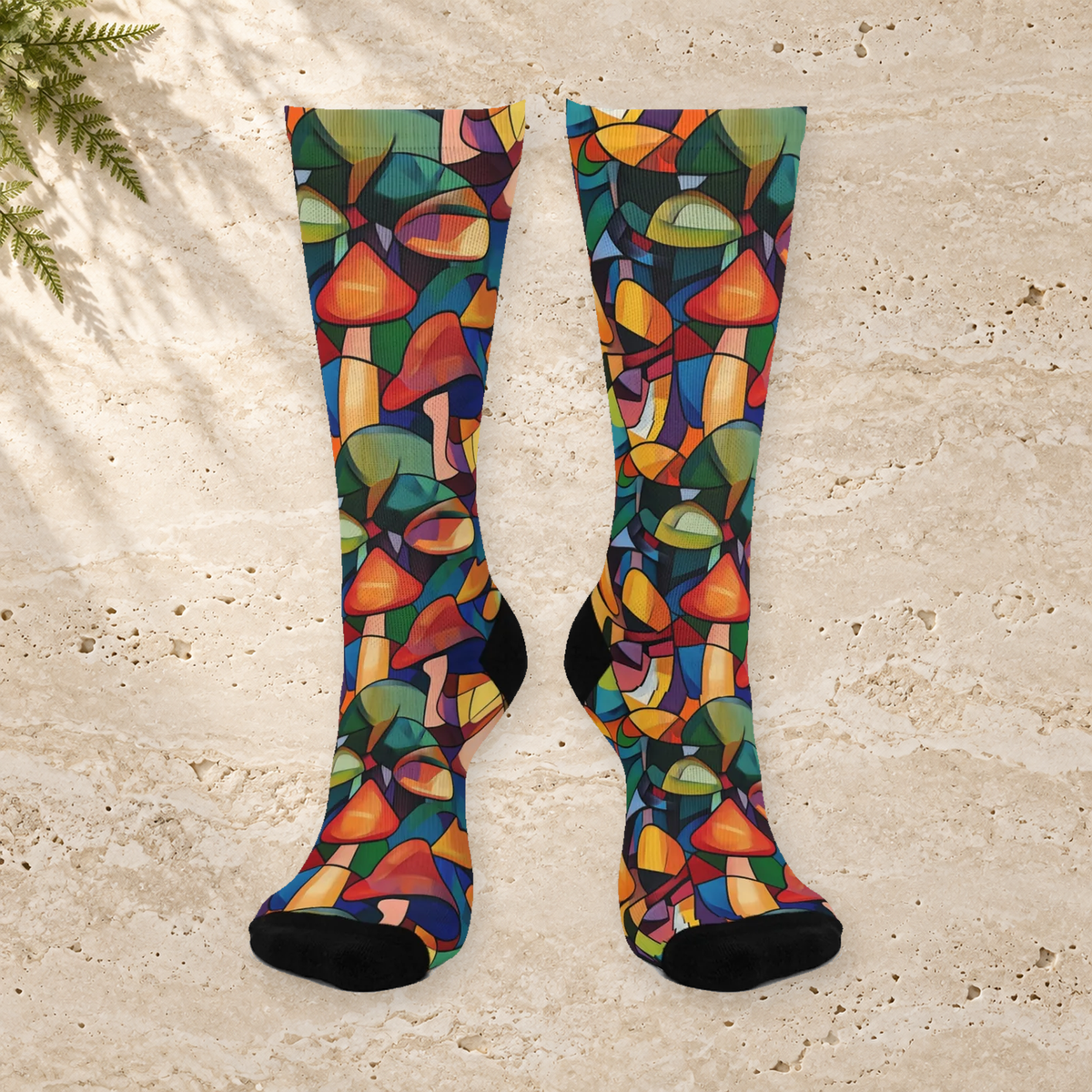 Stained Glass Mushroom Crew Socks