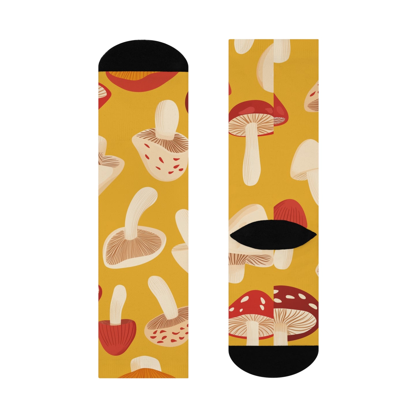 Mushroom Cushioned Crew Socks | Yellow 003