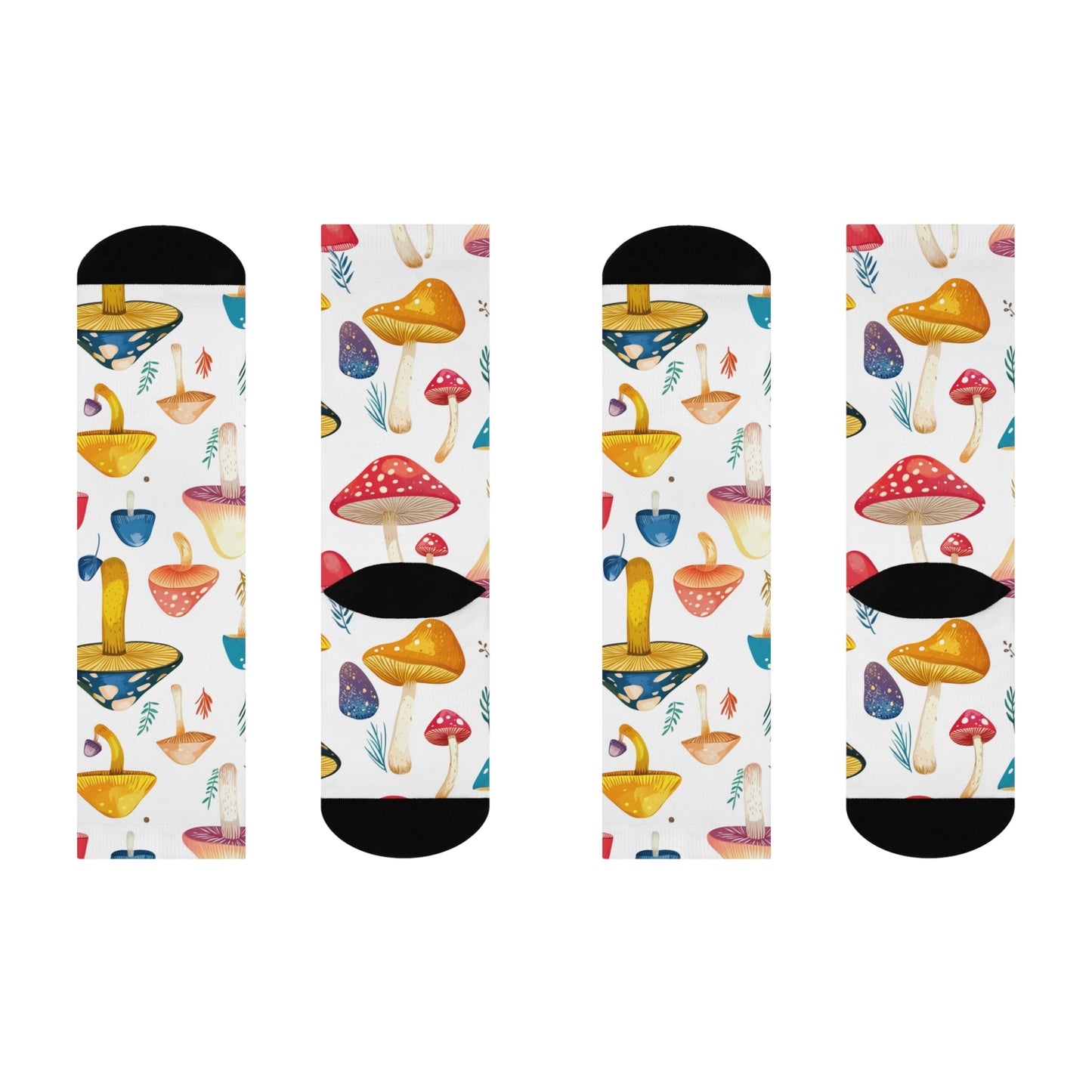 Mushroom Cushioned Crew Socks | White 009