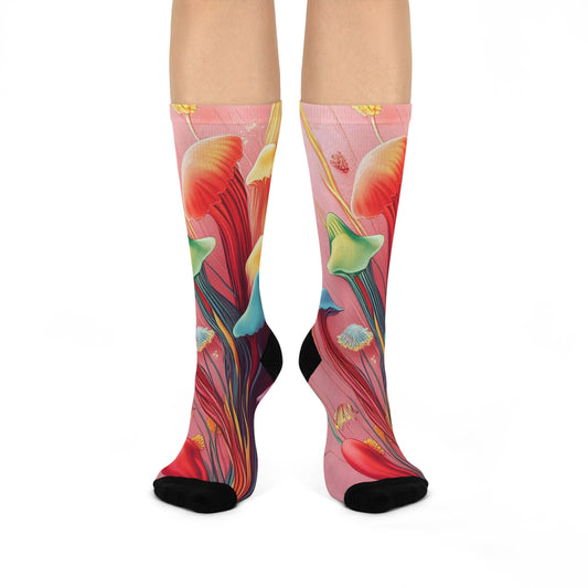 Mushroom Cushioned Crew Socks | Psychedelic 010