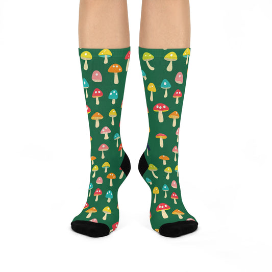 Mushroom Cushioned Crew Socks | Green 024