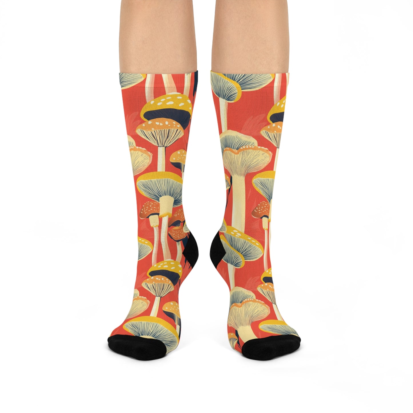 Mushroom Cushioned Crew Socks | Red 006