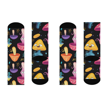 Happy Golden Mushroom Crew Socks