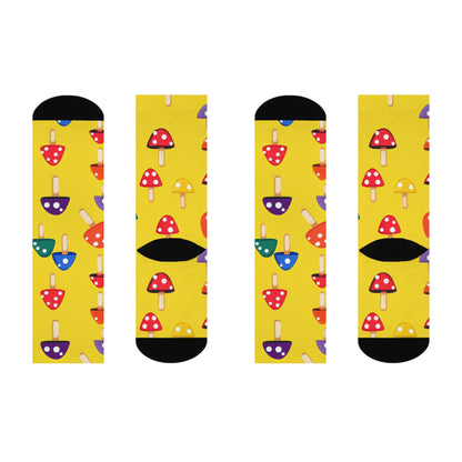 Sunshine Mushroom Popsicle Crew Socks