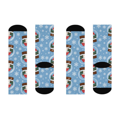 Snow Globe Shrooms Christmas Mushroom Cushioned Crew Socks