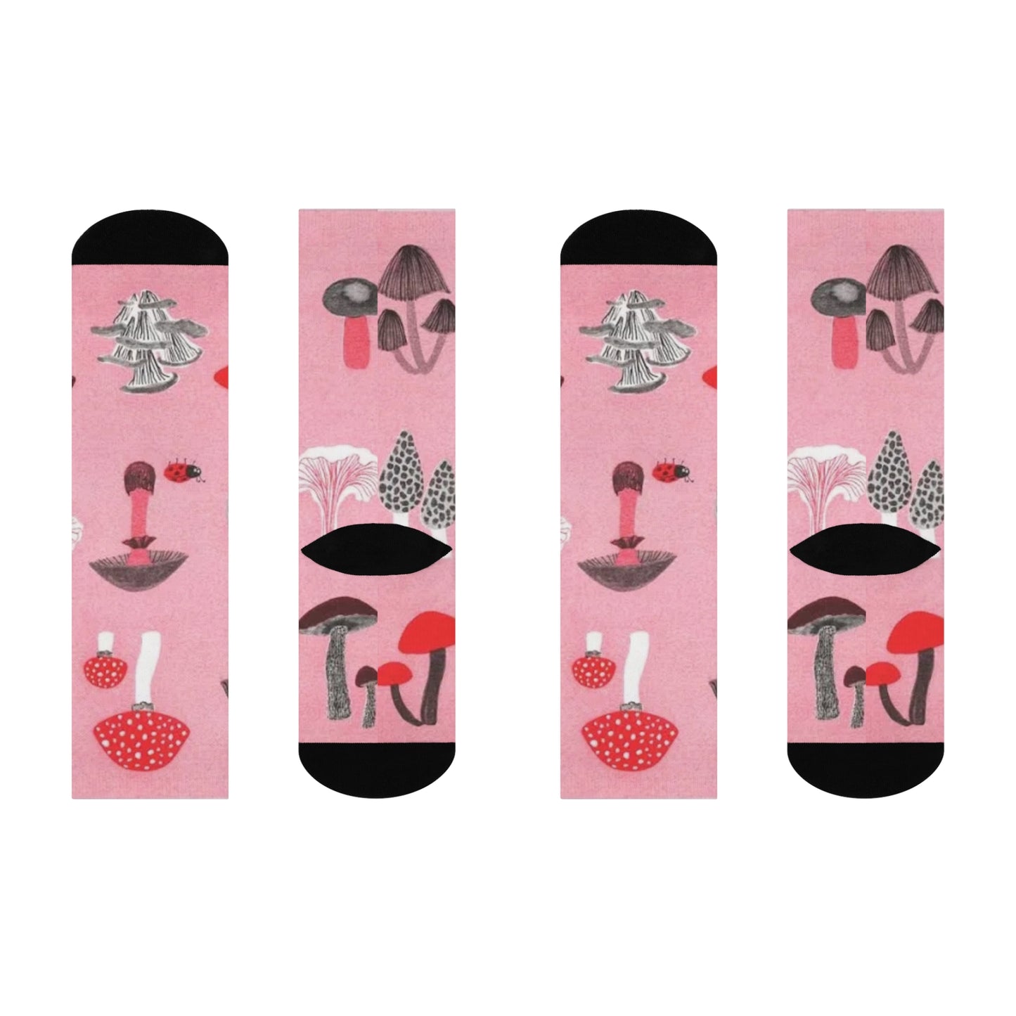 Mushroom Cushioned Crew Socks | Pink 014
