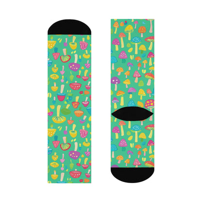 Mint Carnival Mushroom Crew Socks