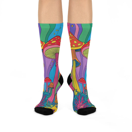 Mushroom Cushioned Crew Socks | Psychedelic 007