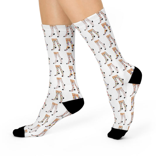 Mushroom Cushioned Crew Socks | Socks On Socks | White 014