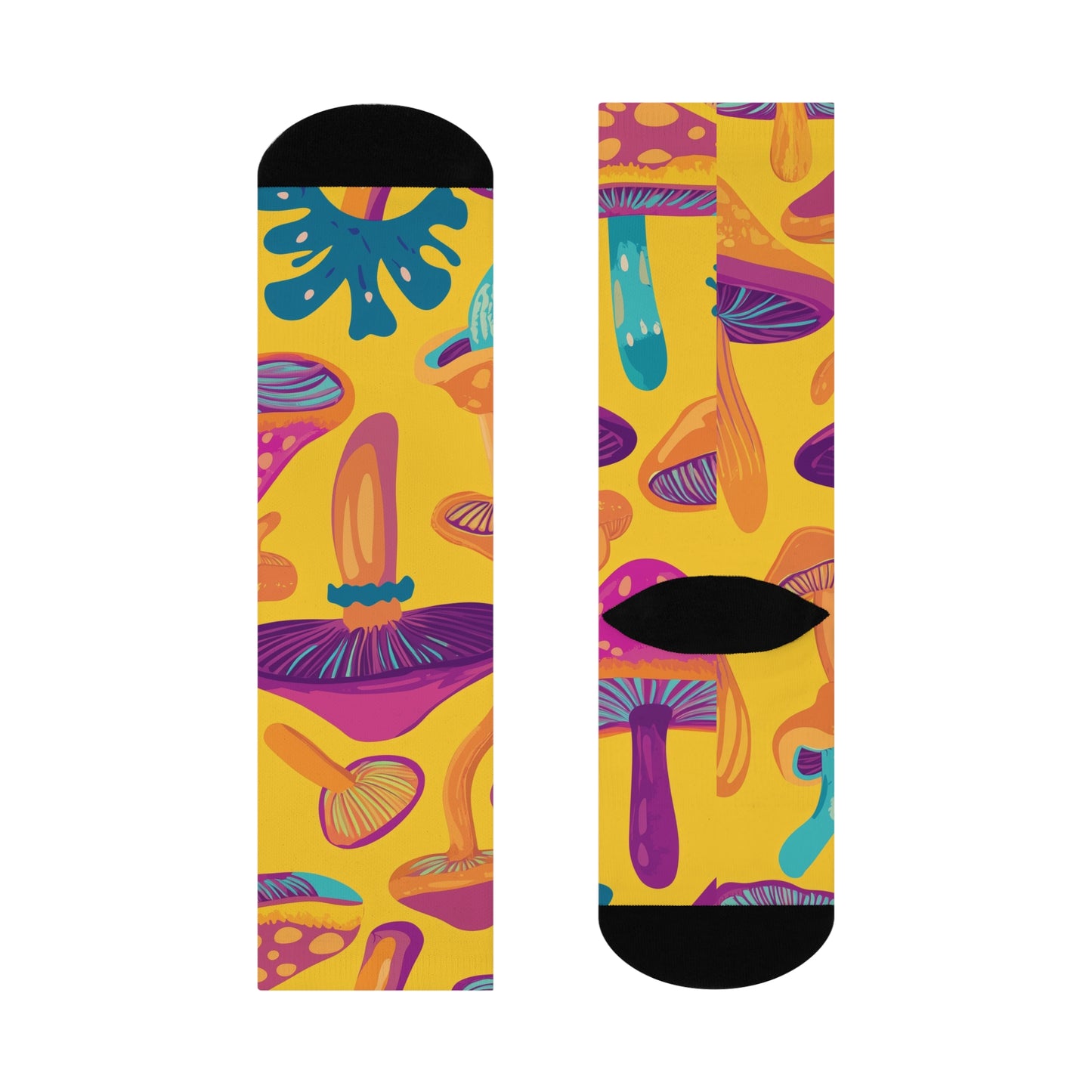 Mushroom Cushioned Crew Socks | Yellow 005